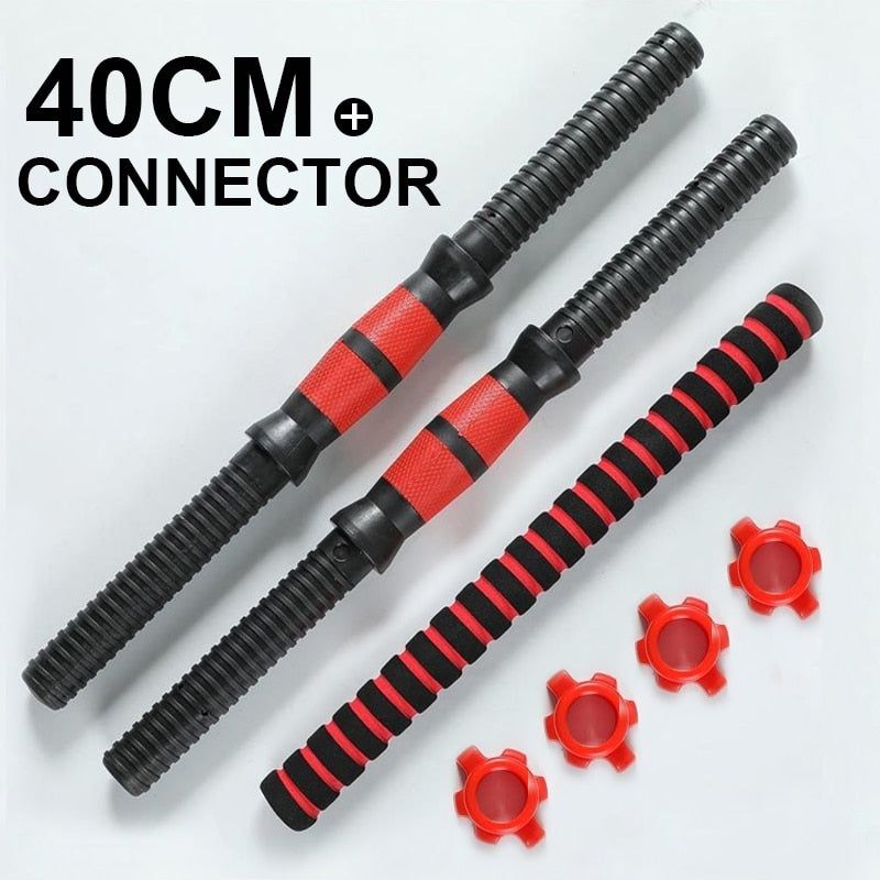 Dumbbell Rod Solid Steel Weight Lifting Spinlock 40cm and Connector