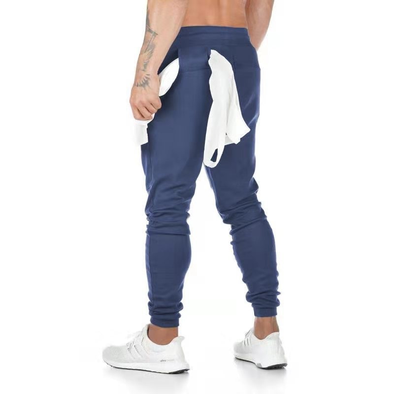 Men Quick Dry Cotton Gym Pants Navy no logo