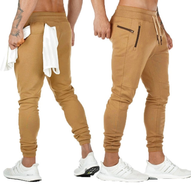 Men Cotton GYM Pants khaki