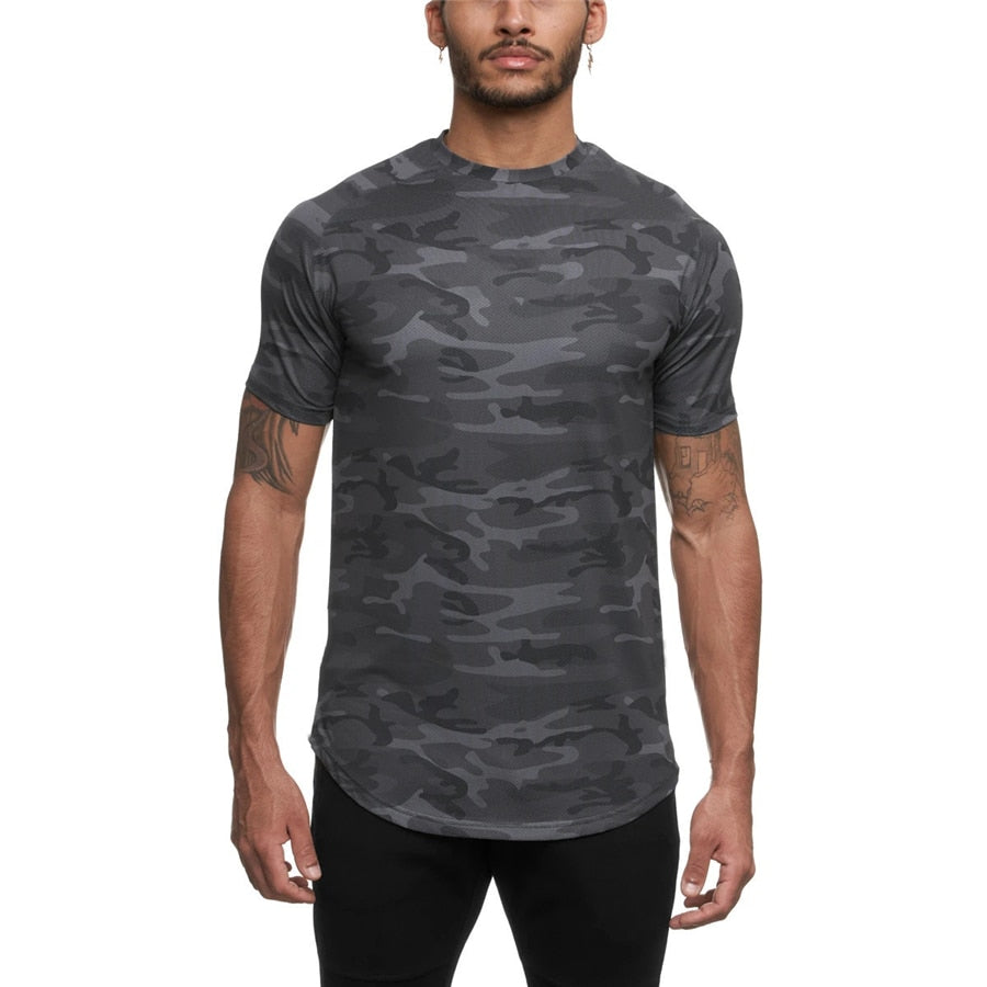 Camo Short Sleeve Workout Gym T-shirt