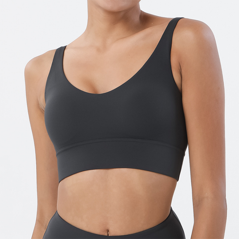 Women Gym Crop Tops Yoga Suit Graphite Grey