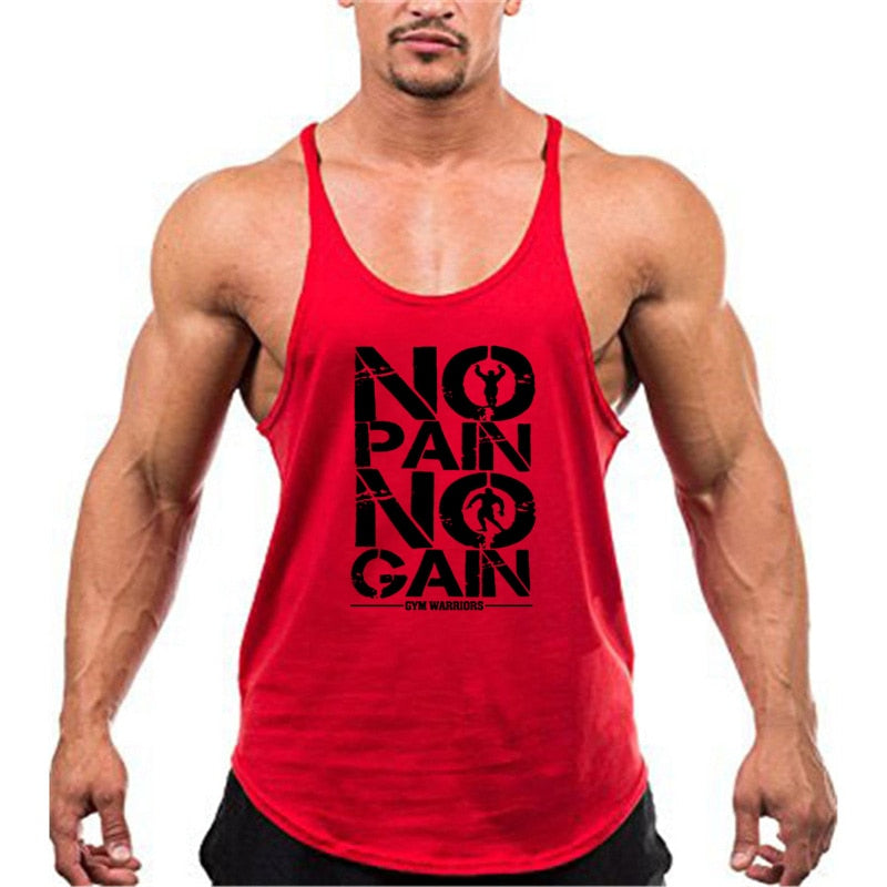 Men Cotton Gym Stringer Tank Top red 175