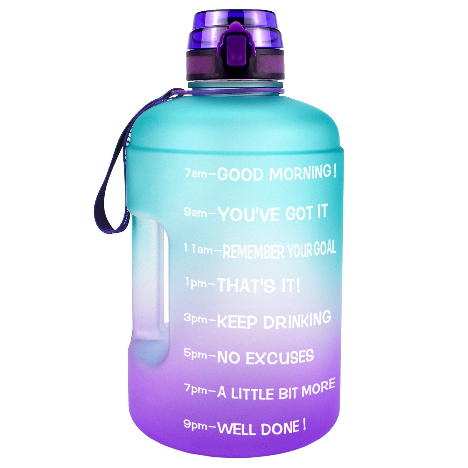 Locking Flip-Flop Lid Outdoor Fitness Water Bottle GreenB-Purple