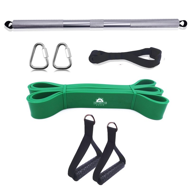 Gym Resistance Bands Aluminum Alloy Bar as picture shows 1