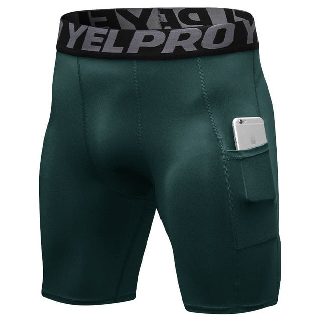 Quick Dry Compression Gym Shorts 1084 dark green