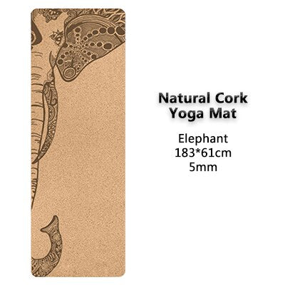 TPE Non-slip Natural Cork Yoga Mat Elephant