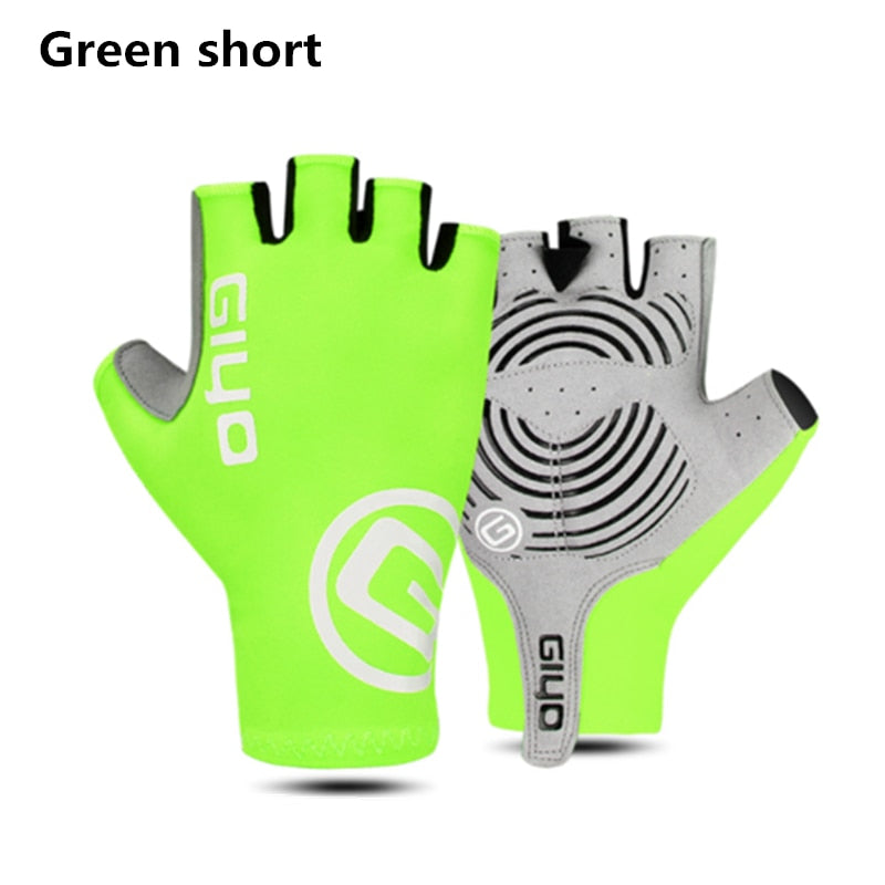 Women Men Sports Cycling Gloves green short