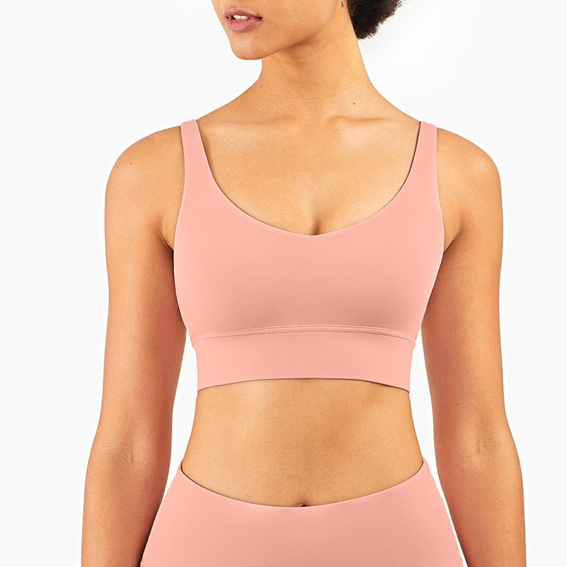 Women Gym Crop Tops Yoga Suit pink pastel