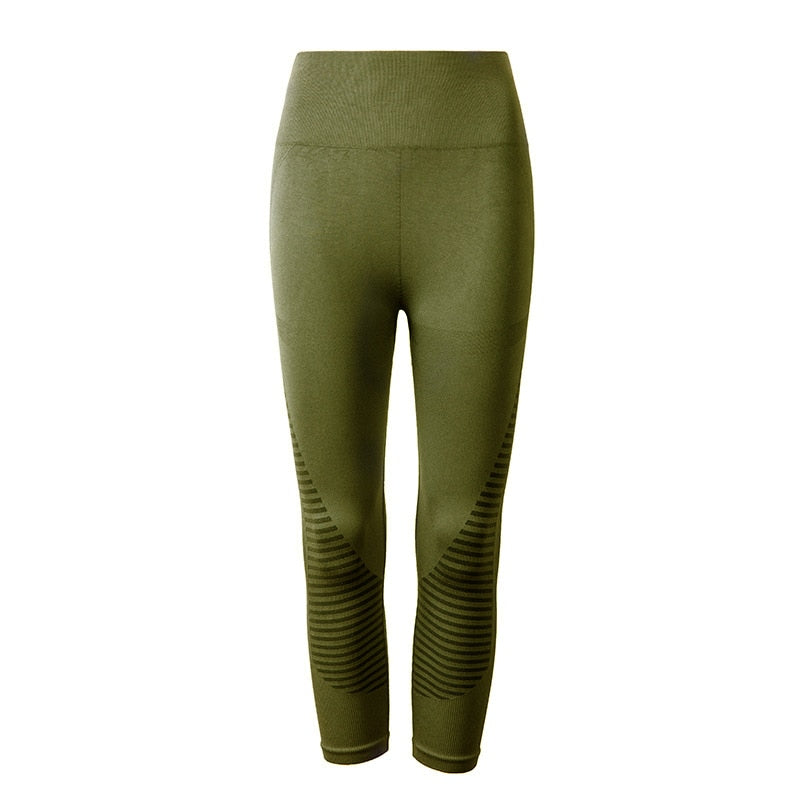 Women Crop Yoga Pants FY-106 Green