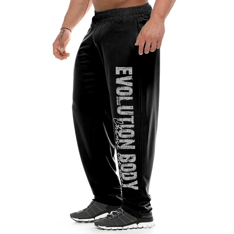 Mens Loose Jogging Pants Thin black