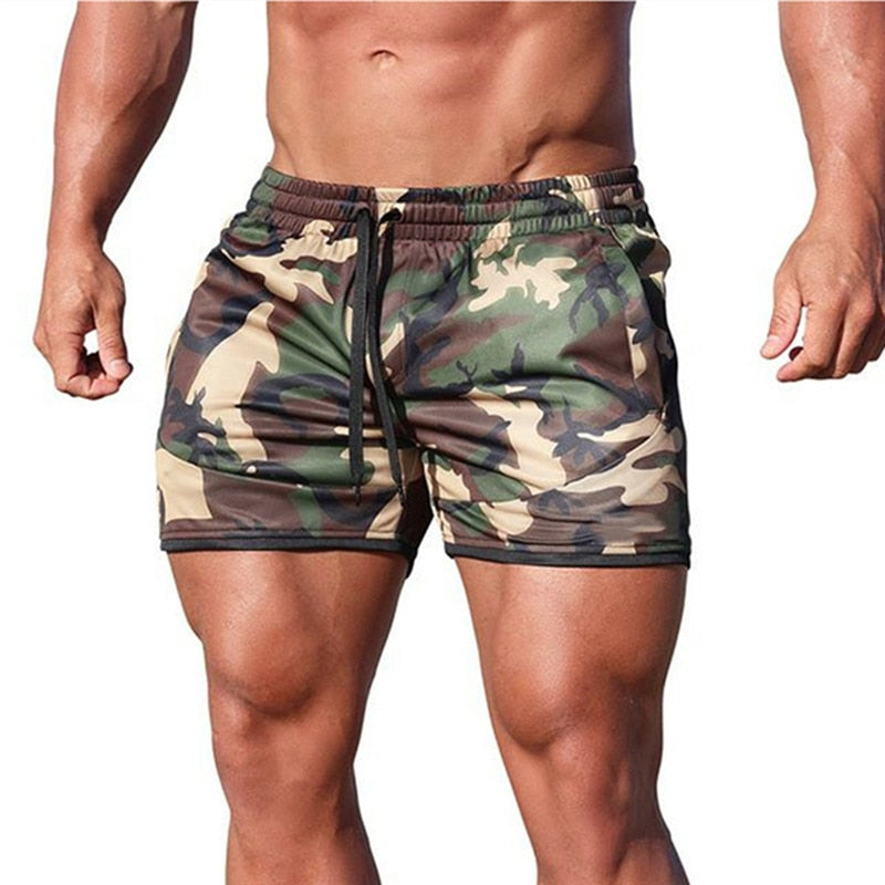Men Fitness Bodybuilding Shorts A camouflage
