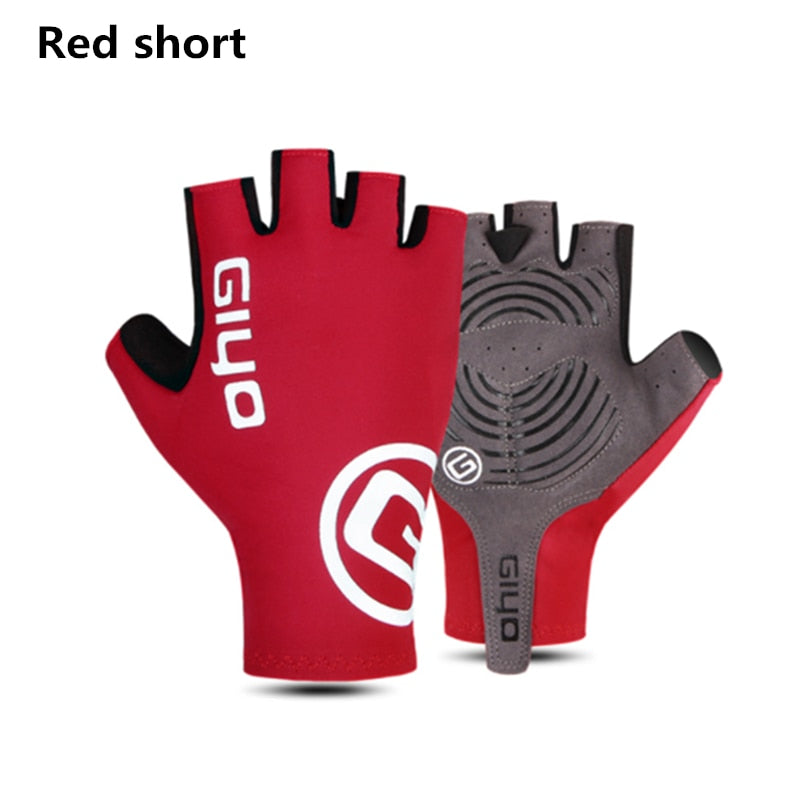 Women Men Sports Cycling Gloves red short