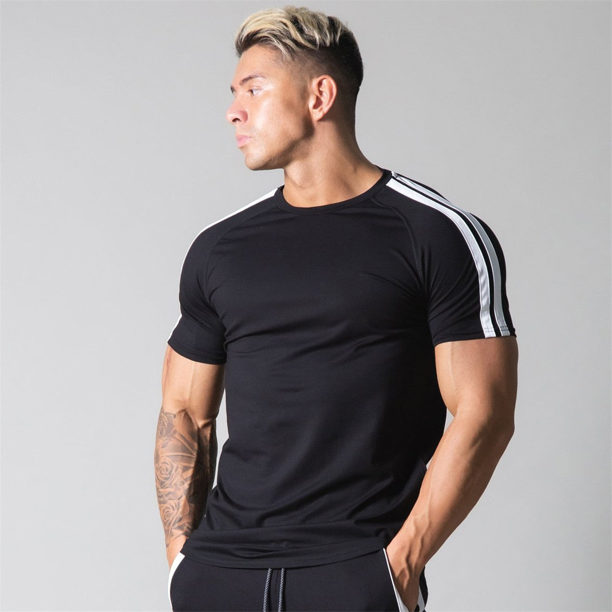 Men Gym Fitness Shirt Black