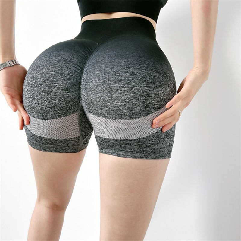 Women Tummy Control Sport Shorts Gray