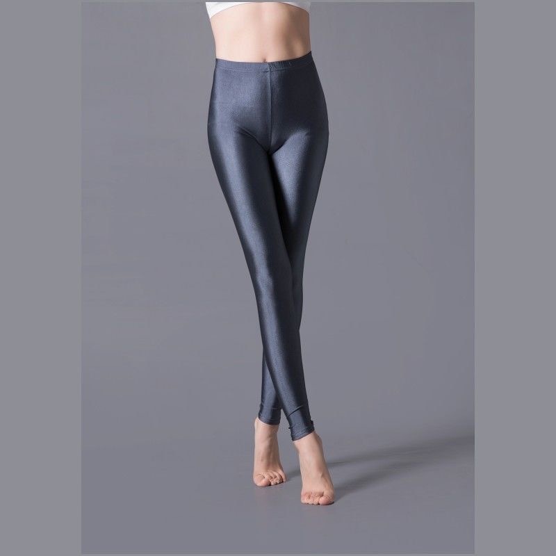 New Spring Solid Candy Neon Leggings Dark gray One Size