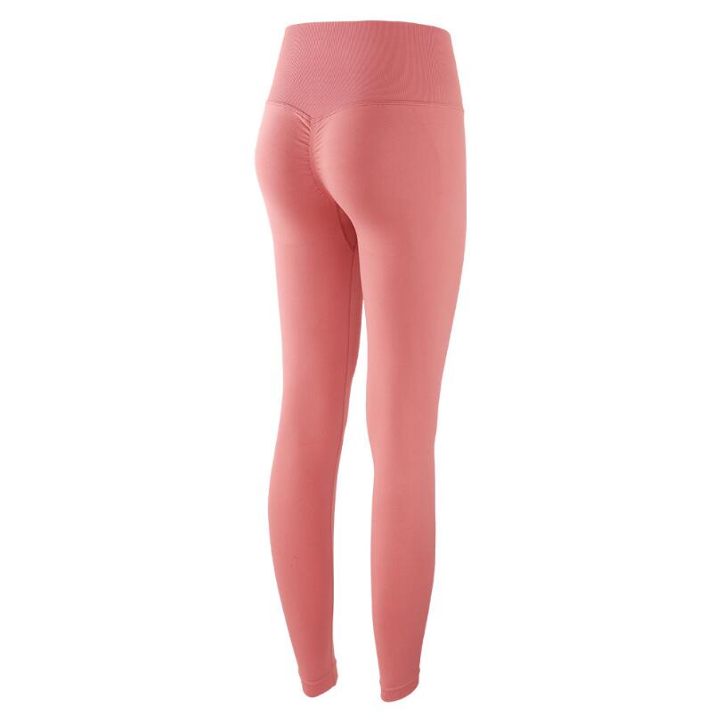 Women Autumn Seamless Yoga Pant Orange pink