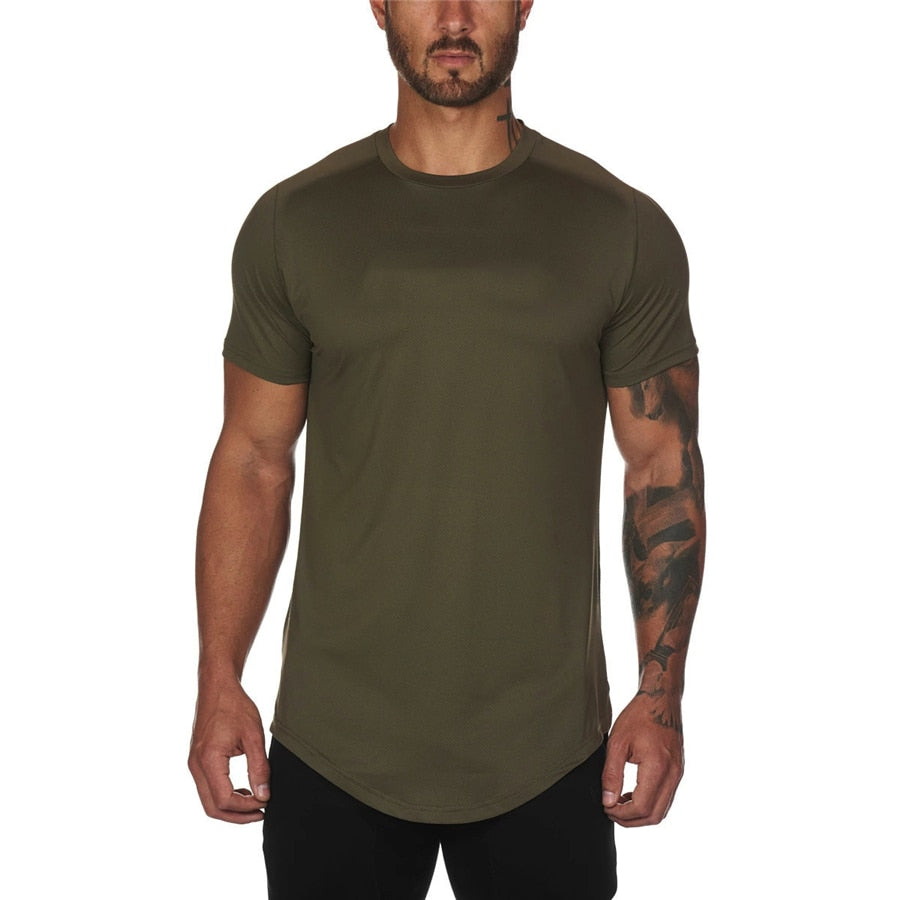 Camo Short Sleeve Workout Gym T-shirt Green