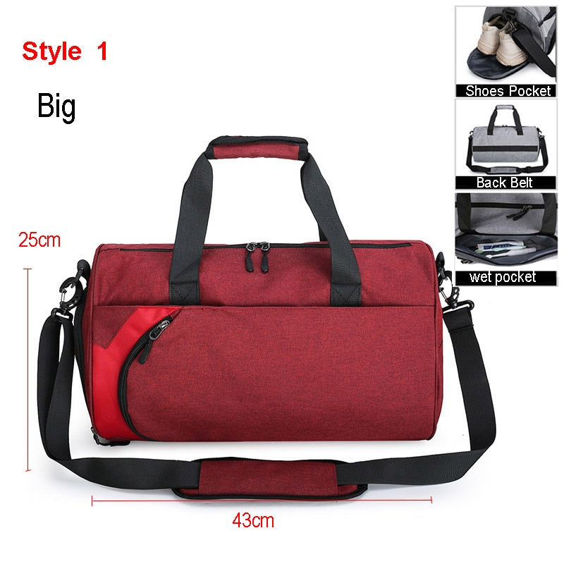 Men Gym Travel Sport Bags Style 1 Red