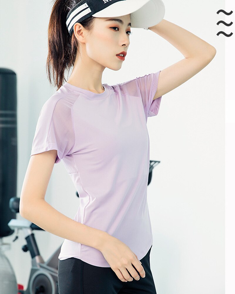 Short Sleeve Workout Tops Pink