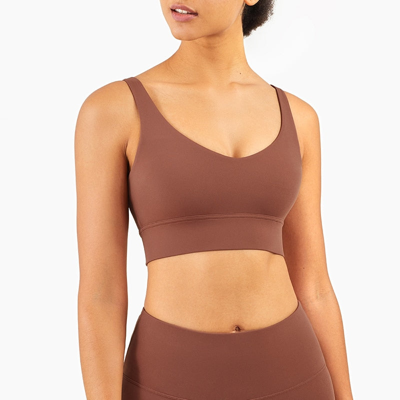 Women Gym Crop Tops Yoga Suit Ancient Copper