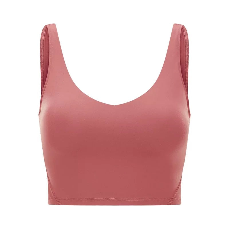 Passion U-Back Women Yoga Bras Red Brown