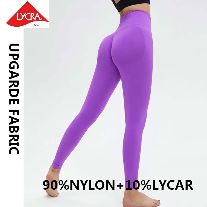 High Waist Push Up Seamless Sport Legging purple Lycar