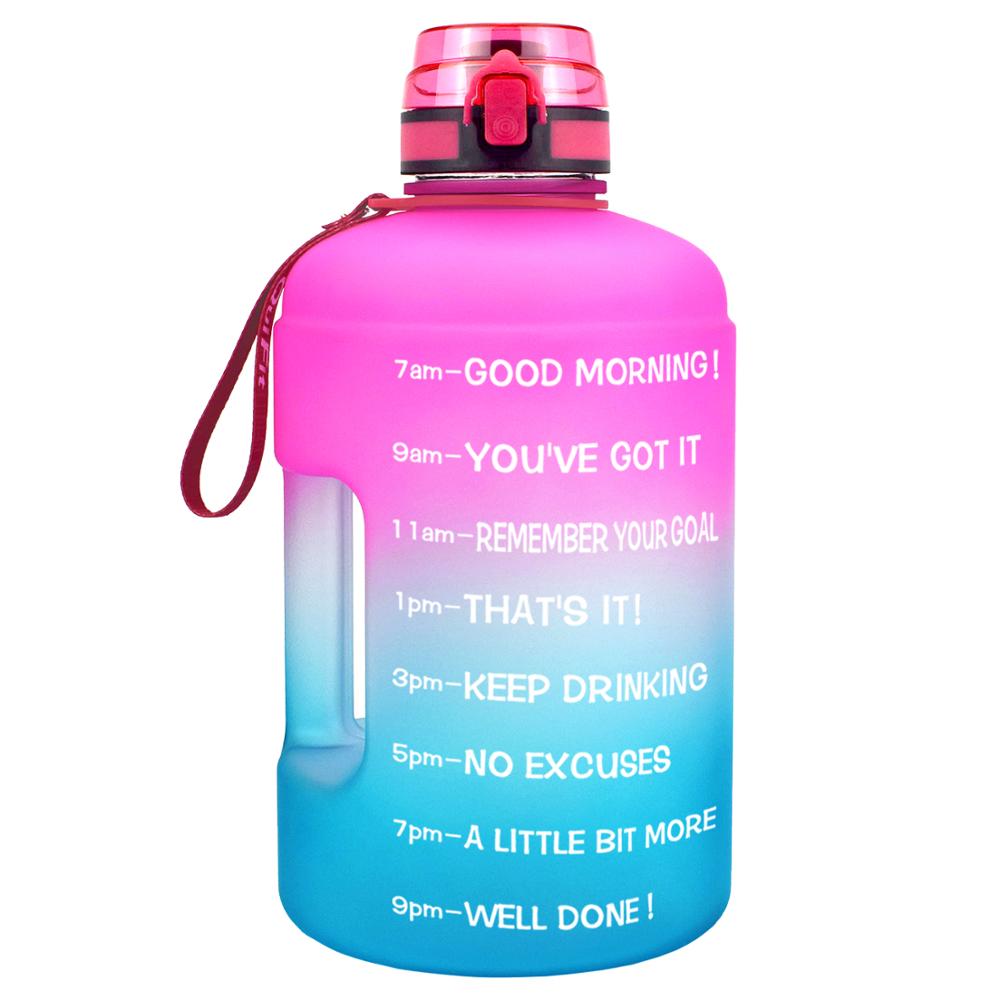Locking Flip-Flop Lid Outdoor Fitness Water Bottle Pink-A-Blue
