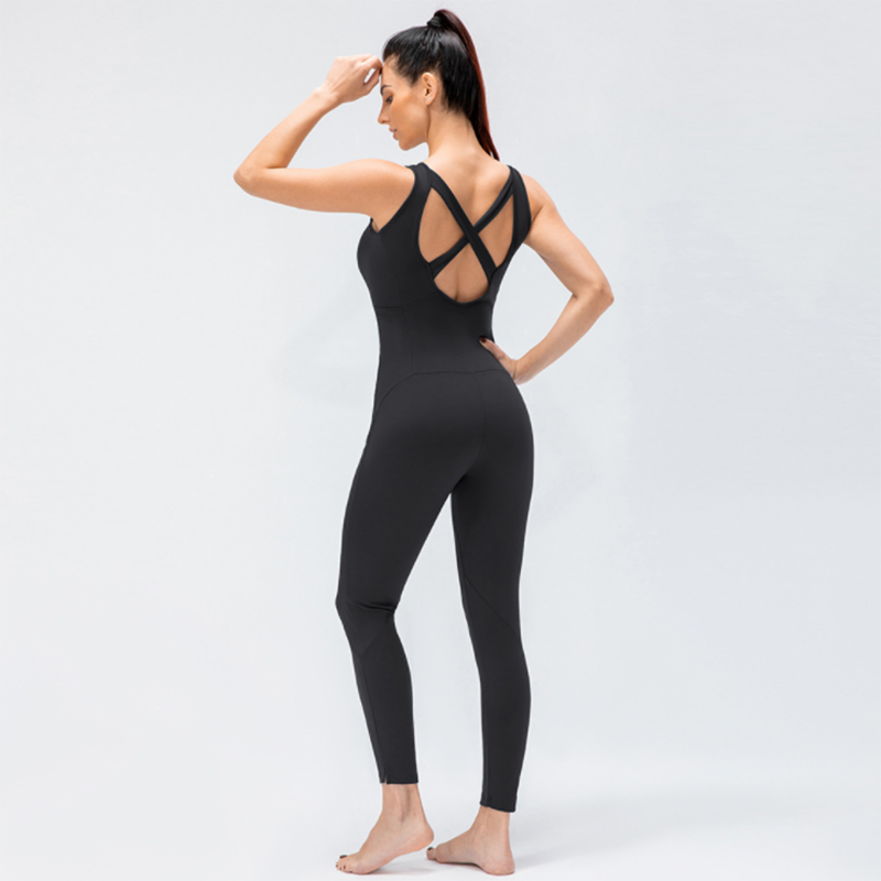 Women High Stretch Soft Nylon Gym Suit black
