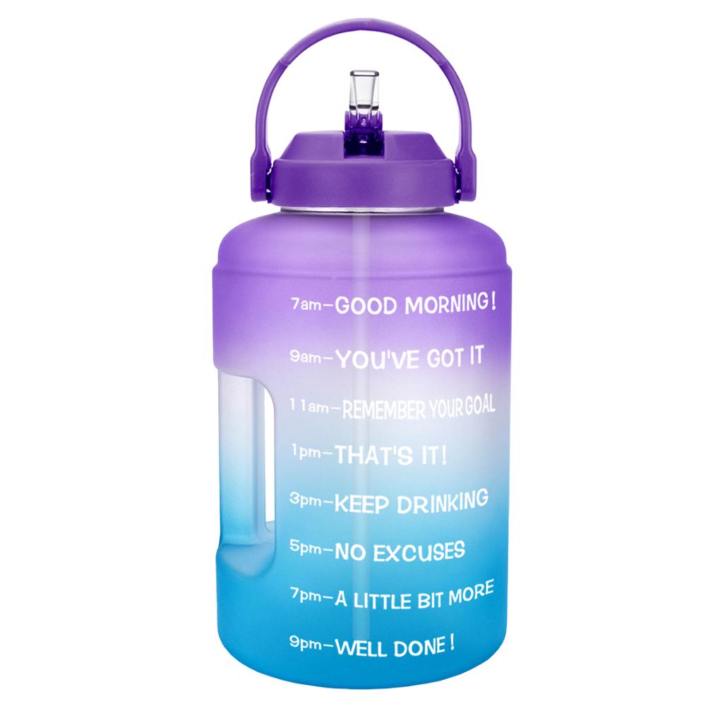 Wide Mouth Gallon Motivational Water Bottle Purple-A-Blue