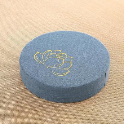 Yoga Meditation Cushion Backrest Pillow Sky Blue Embroidery 40x6cm