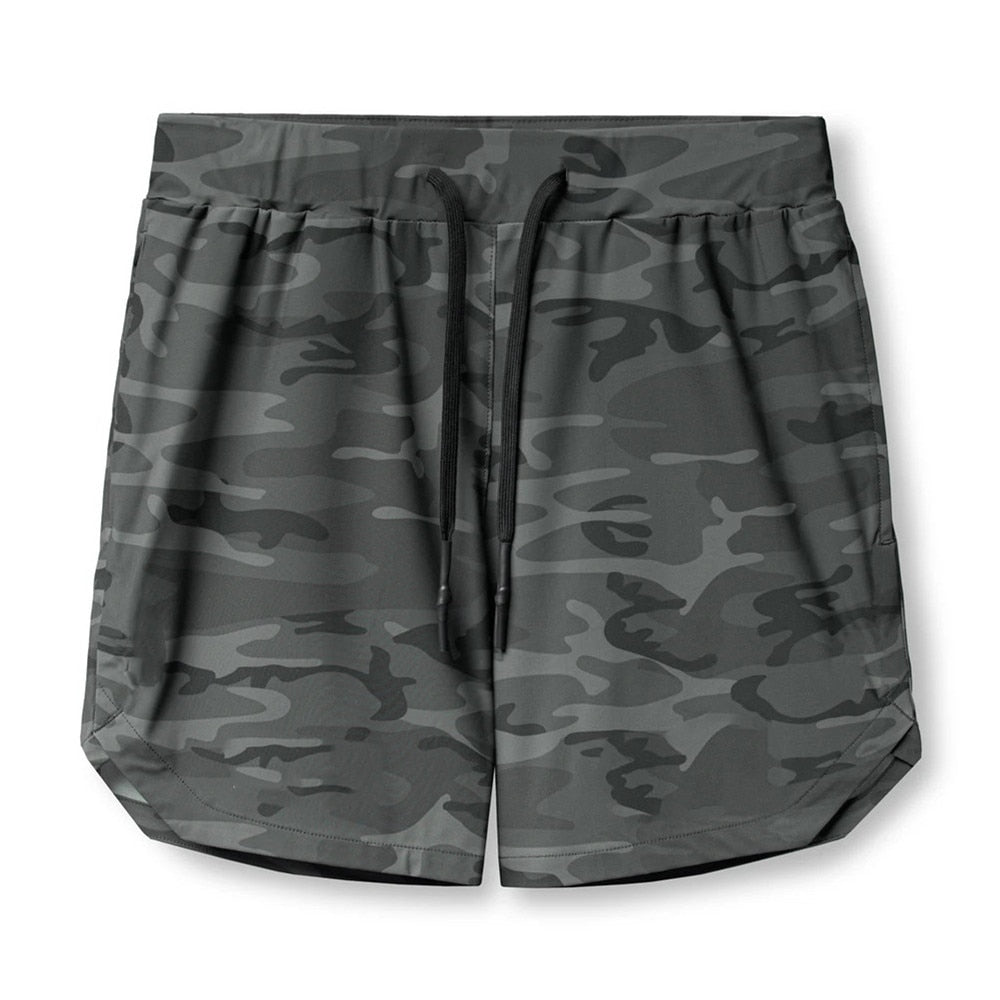 Summer Bodybuilding Sport Shorts Grey camouflage