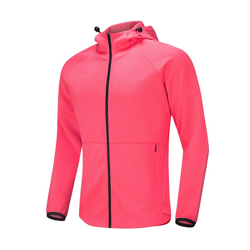 Men Running Hoodies Gym Jacket Pink CN