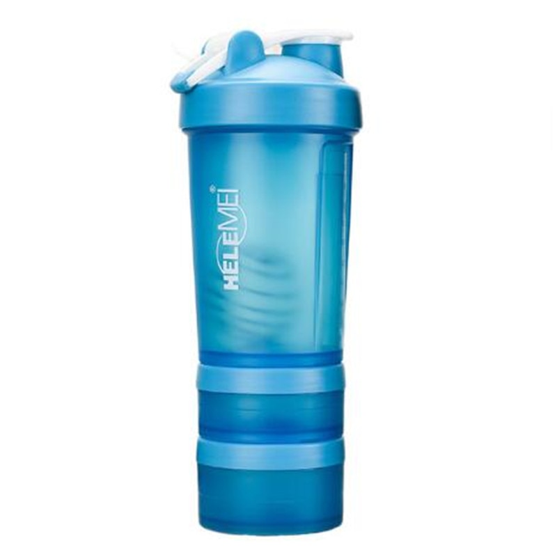 New Whey Protein Powder Shaker Bottles Blue 601-700ml