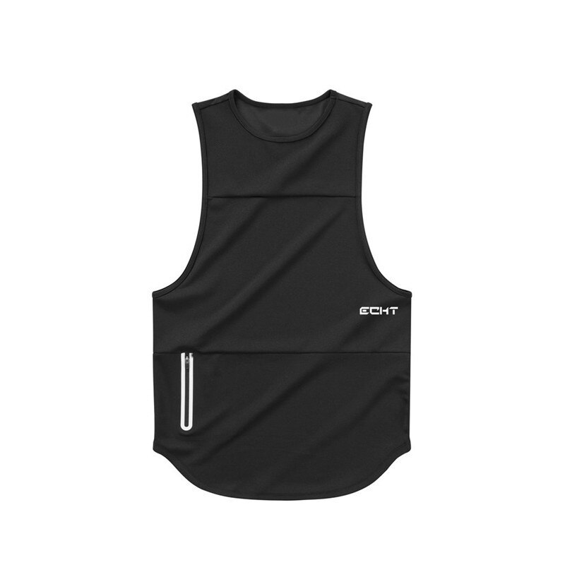 Men Bodybuilding Tight Sports Tank Tops Black