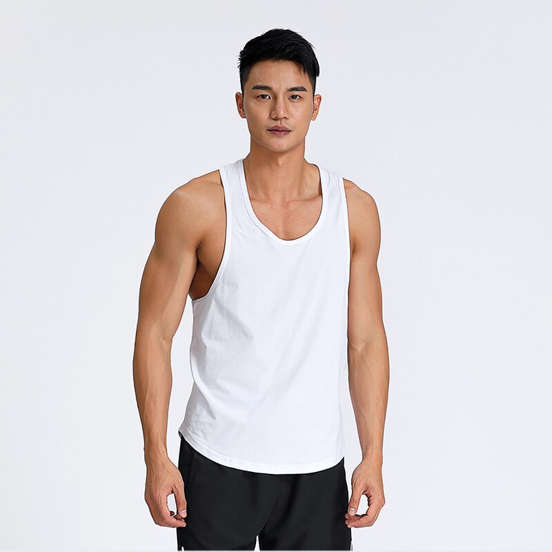 Men Gym Sleeveless Shirt MW1603-White