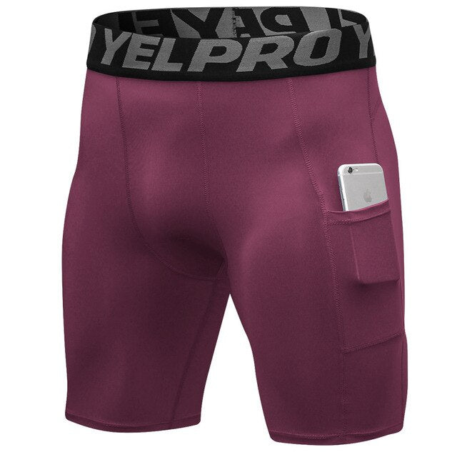 Quick Dry Compression Gym Shorts 1084 wine red