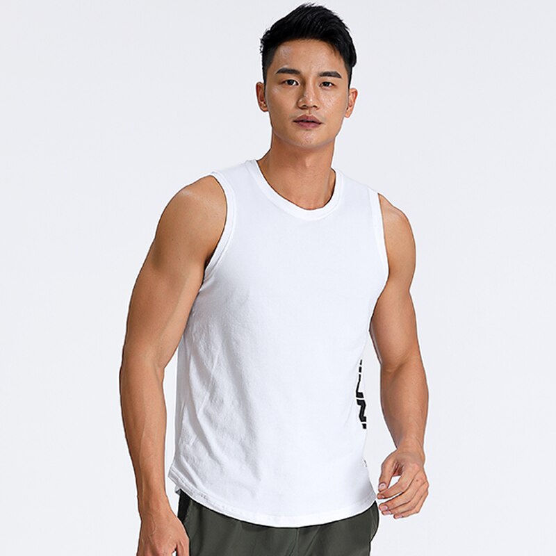 Men Gym Sleeveless Shirt MW1605-White