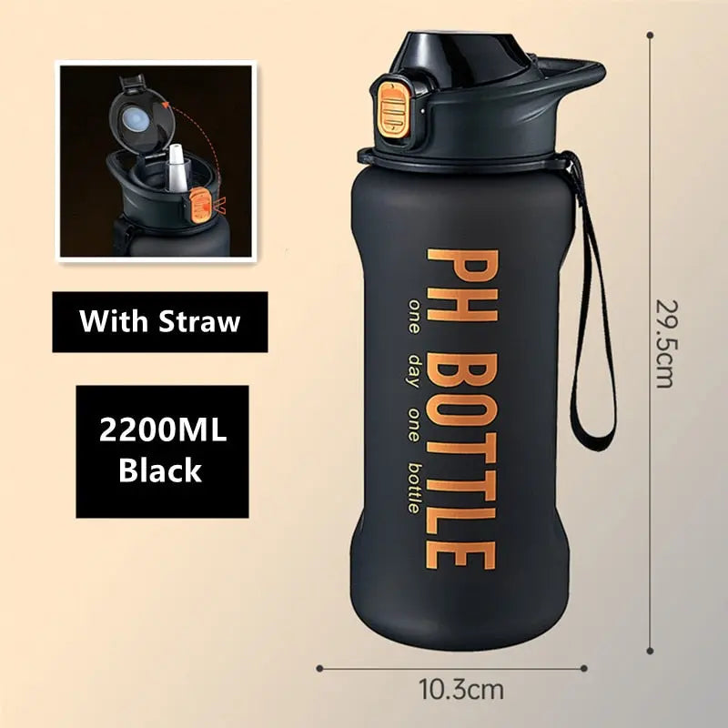 Large Capacity Water Bottles With Straw - Body Fuelers