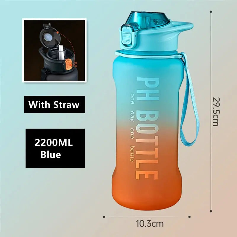 Large Capacity Water Bottles With Straw - Body Fuelers