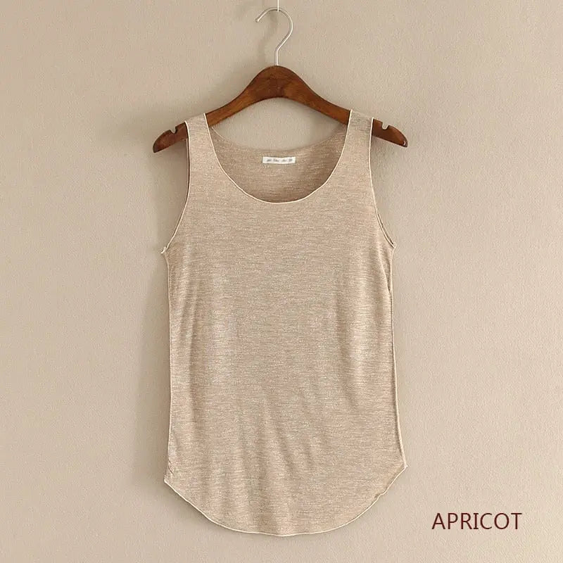 Loose Fitness Tank Top For Women Apricot