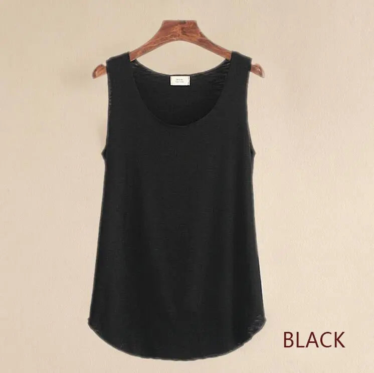 Loose Fitness Tank Top For Women Black