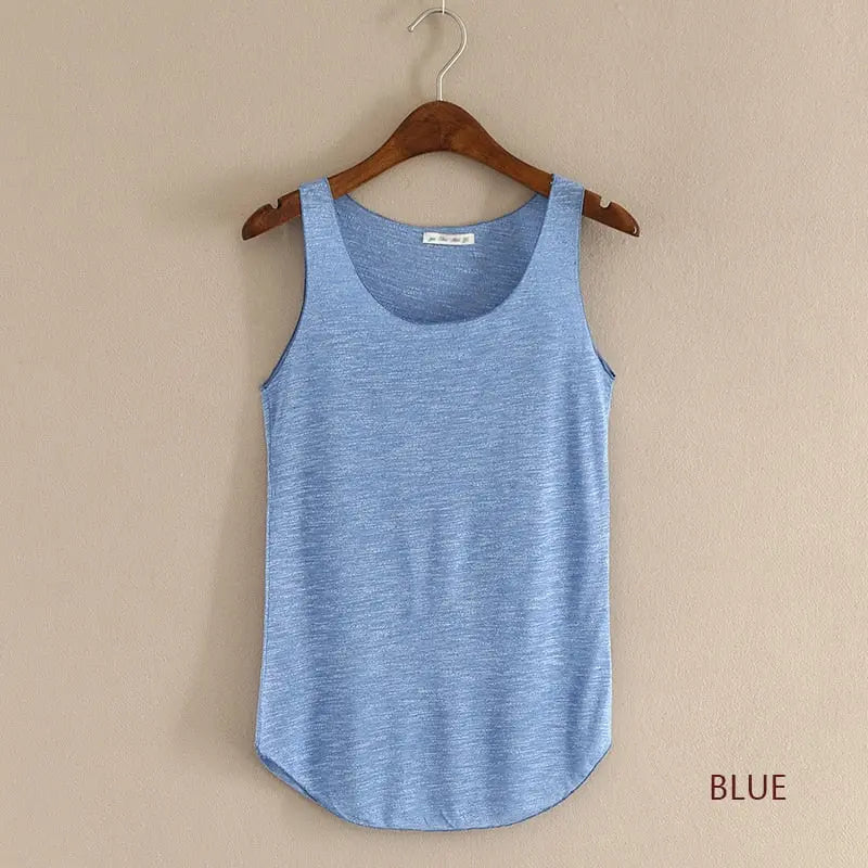 Loose Fitness Tank Top For Women Blue