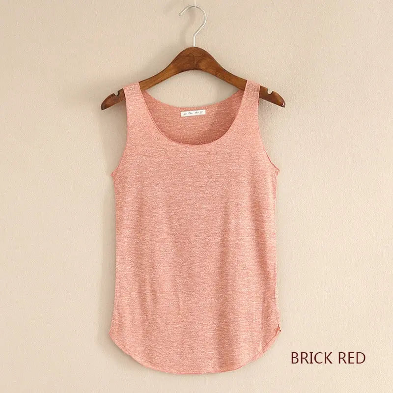 Loose Fitness Tank Top For Women Brick Red