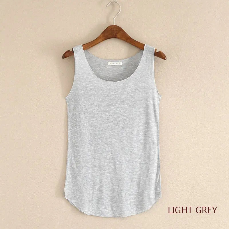 Loose Fitness Tank Top For Women Light Gray