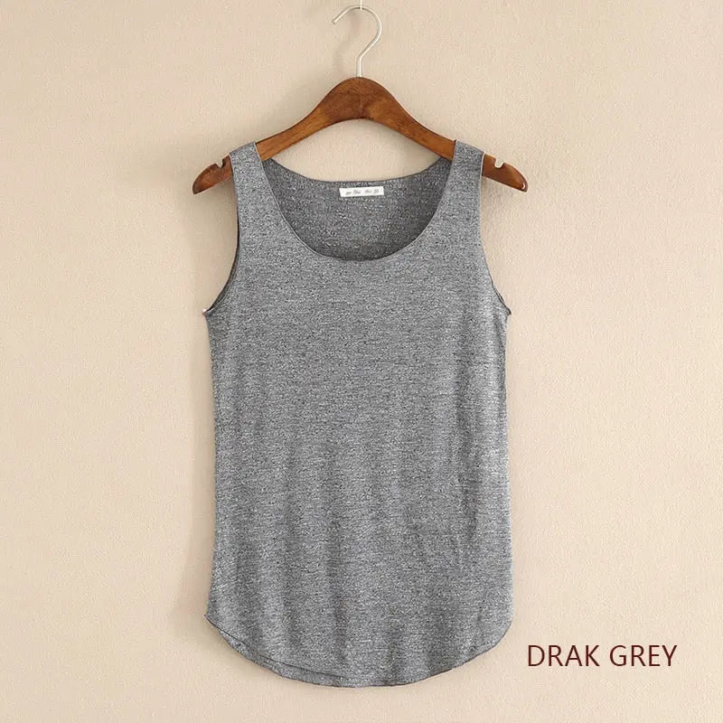 Loose Fitness Tank Top For Women Dark Gray