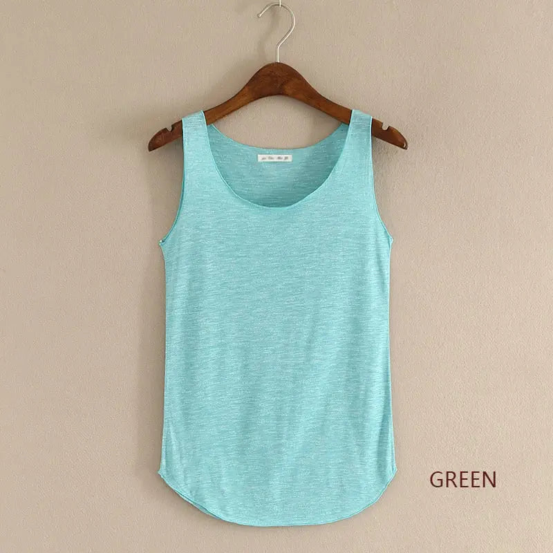 Loose Fitness Tank Top For Women Green