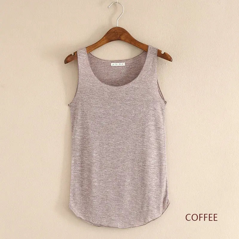 Loose Fitness Tank Top For Women Coffee