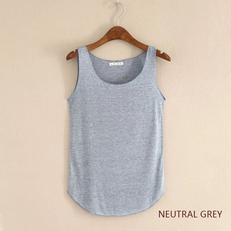 Loose Fitness Tank Top For Women Neutral Grey