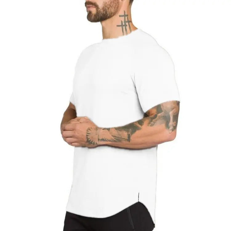 Men Cotton All Match Short Sleeve Shirt White