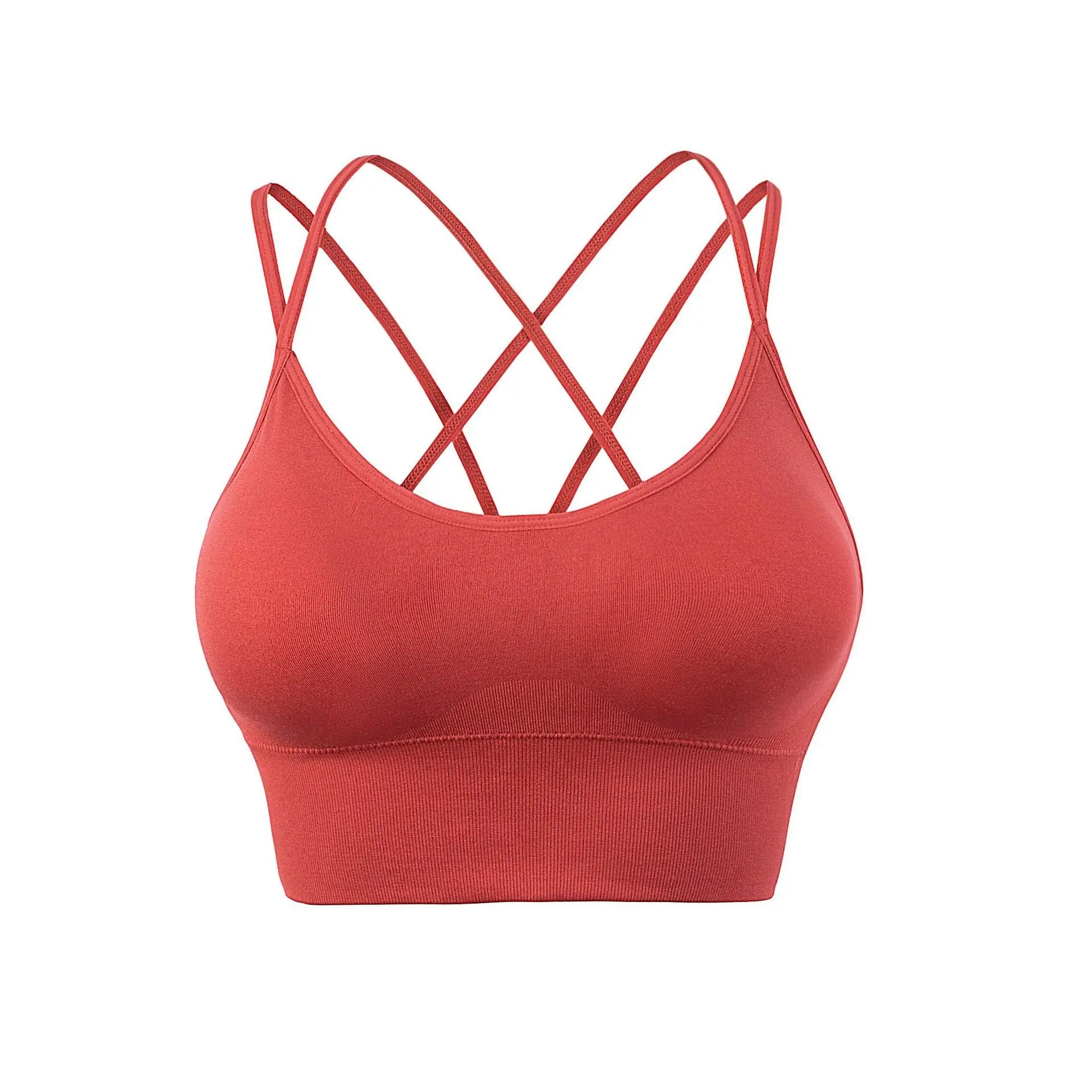 Quick-Drying Shockproof Running Bra Coral Red